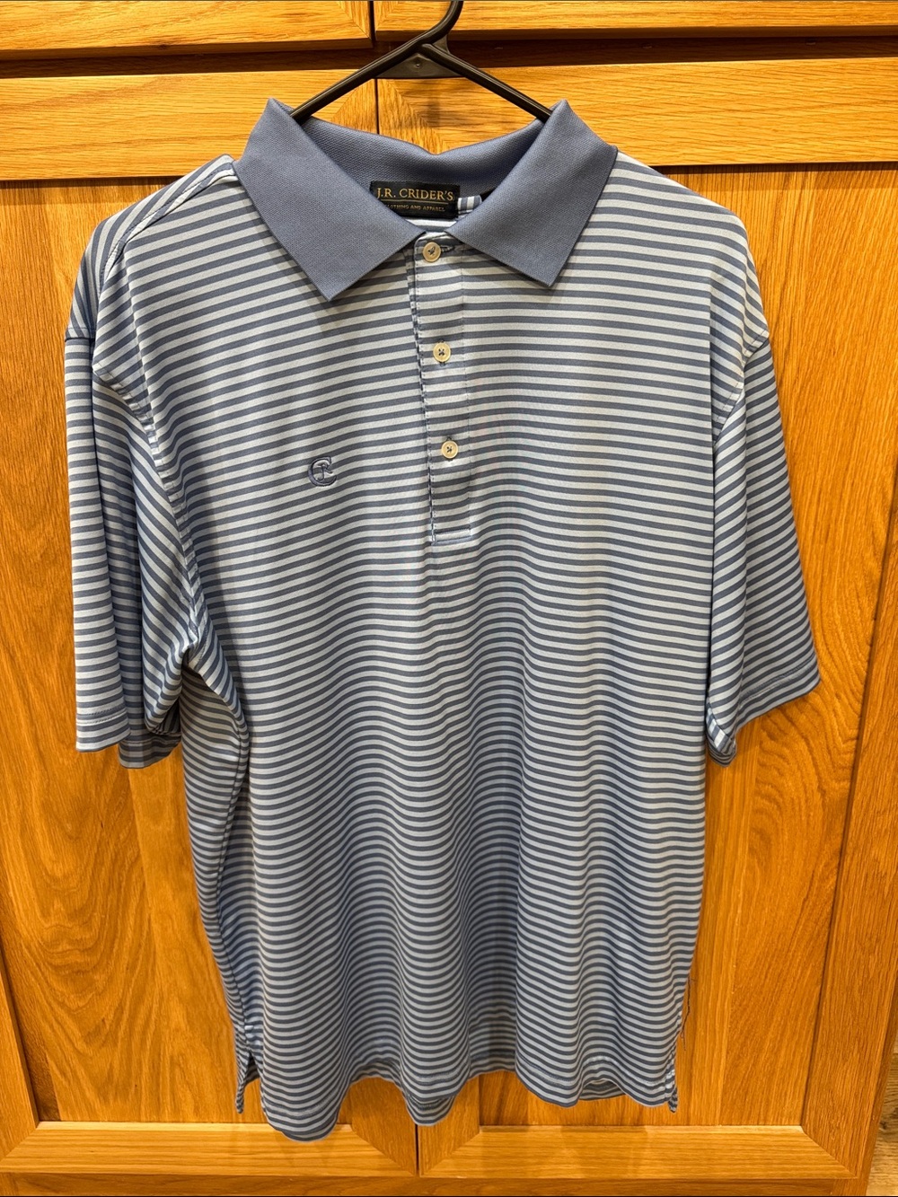 Men's Light Blue Striped Polo